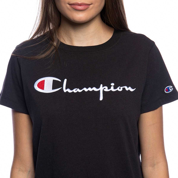 Koszulka damska Champion Script Logo Crew Neck T-shirt black SS20