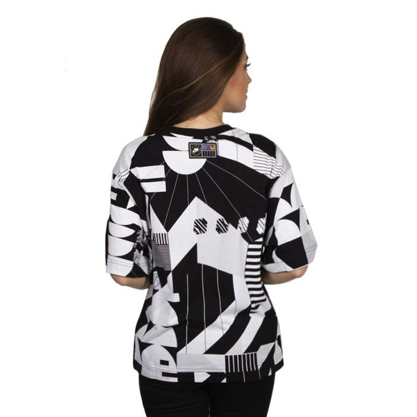 Koszulka damska Nike NSW NSP Top SS AOP black / white / toxic green