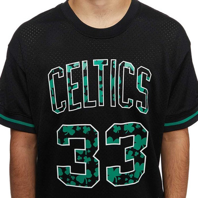 Mitchell & Ness Boston Celtics #33 Larry Bird black Name & Number Mesh Crewneck 