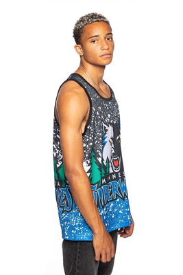 Mitchell & Ness tank top Minnesota Timberwolves Jumbotron Sublimated Tank royal