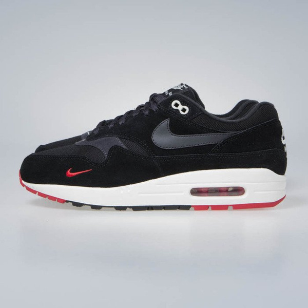Sneakers buty Nike Air Max 1 Premium black/oil grey-university red (875844-007)