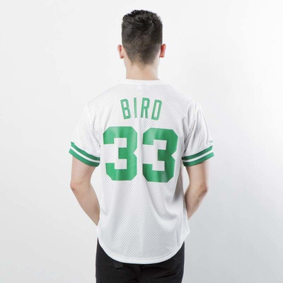 Mitchell & Ness Boston Celtics - Larry Bird white / green Name & Number Mesh Crewneck