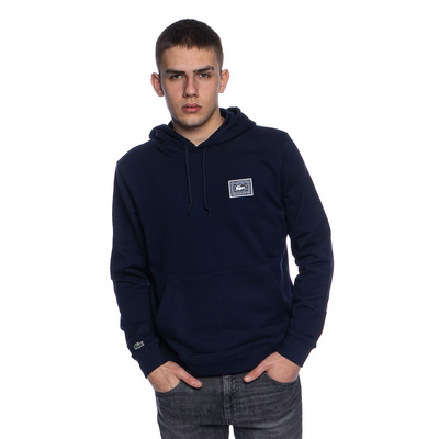 Lacoste Men's Cotton Fleece Hooded Sweatshirt navy