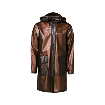Kurtka damska Rains Transparent Hooded Coat Jacket brązowa
