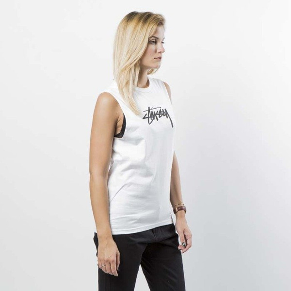 Koszulka damska Stussy Tank Top Stock Raw Muscle Tee WMNS white