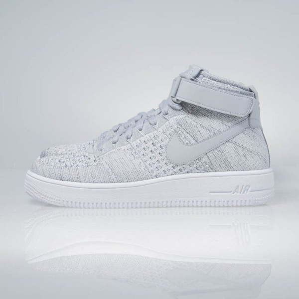 Sneakers buty Nike Air Force 1 Ultra Flyknit Mid wolf grey / wolf grey-white 817420-003