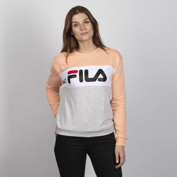 Bluza Damska Fila Leah Crew Sweat Women light grey-melange bros-salmon-bright white