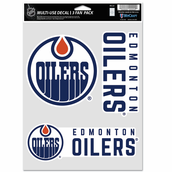 Naklejka WinCraft NHL Multi Use 3 Fan Pack Decal Edmonton Oilers