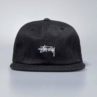 Czapka Stussy Melange Denim Strapback Cap black