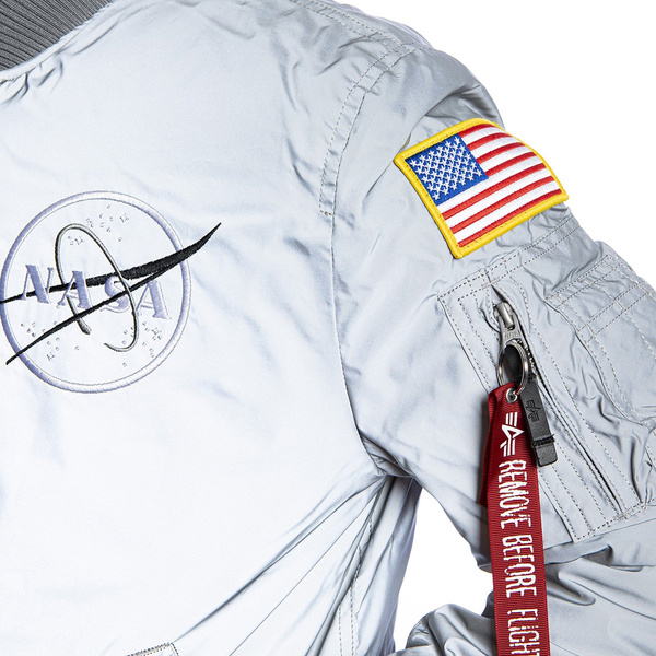 Kurtka Alpha Industries MA-1 Nasa Reflective Jacket srebrna