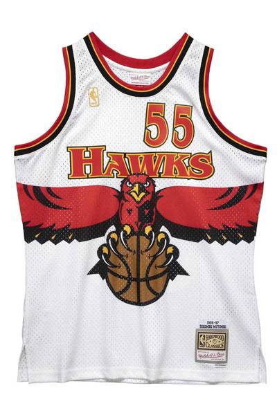 Koszulka Mitchell & Ness Atlanta Hawks #55 Dikembe Mutombo Swingman Jersey biała