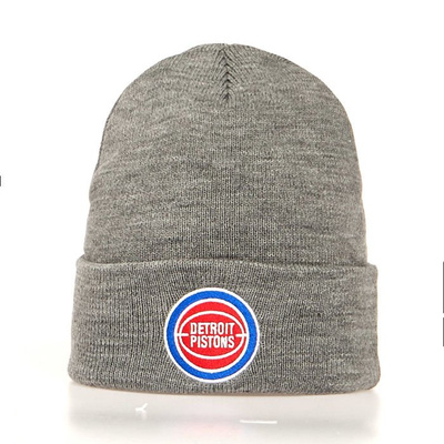Mitchell & Ness Detroit Pistons Beanie grey Team Logo Cuff Knit