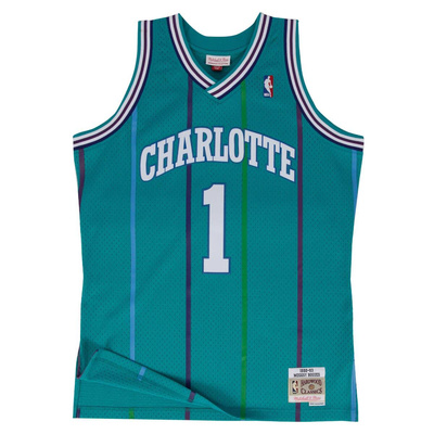 Koszulka Mitchell & Ness Charlotte Hornets #1 Muggsy Bogues Swingman Jersey teal
