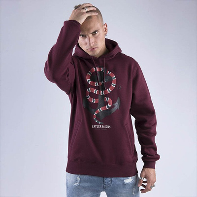 Bluza Cayler & Sons WHITE LABEL Sweatshirt WL Anchored Hoody bordeaux / mc