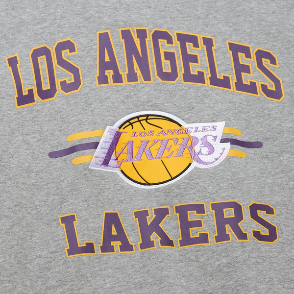 Bluza Mitchell & Ness NBA Allover Crew 4.0 Vintage Logo Los Angeles Lakers grey heather