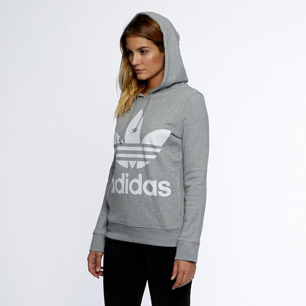 Bluza Damska Adidas Originals Trefoil Hoodie medium grey heather