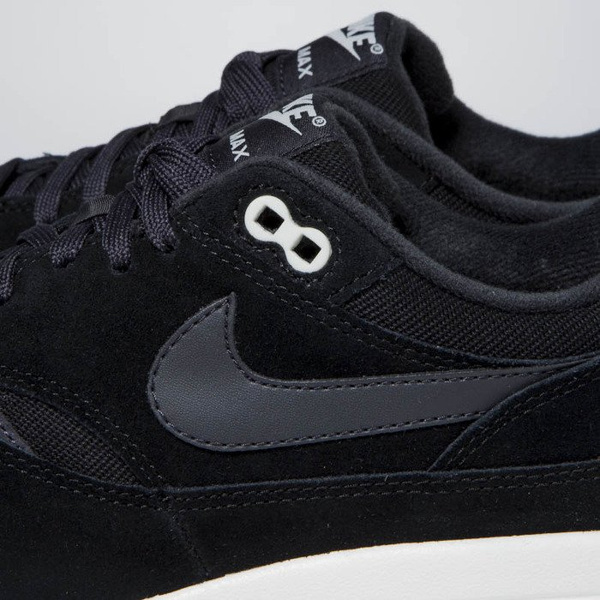 Sneakers buty Nike Air Max 1 Premium black/oil grey-university red (875844-007)