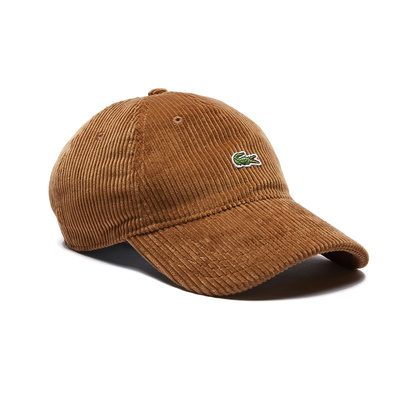 Czapka Lacoste Unisex Live Ribbed Velvet Cap brązowa