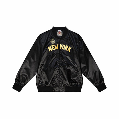 Kurtka Mitchell & Ness New York Knicks Big Face 4.0 Satin Jacket czarna