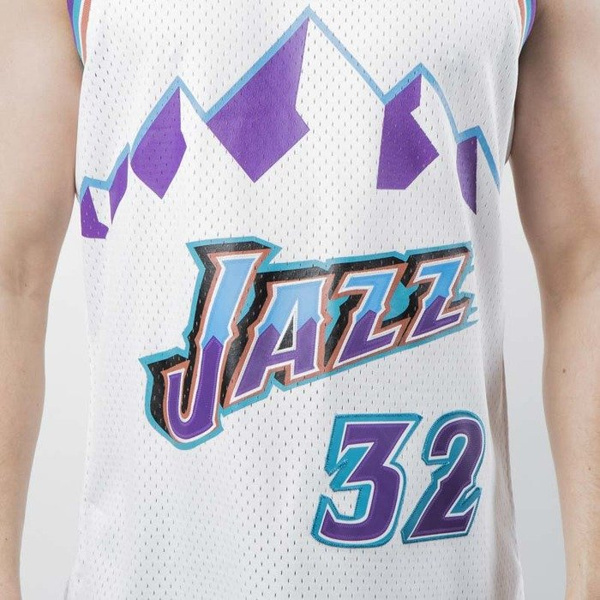 Koszulka Mitchell & Ness Utah Jazz #32 Karl Malone white Swingman Jersey