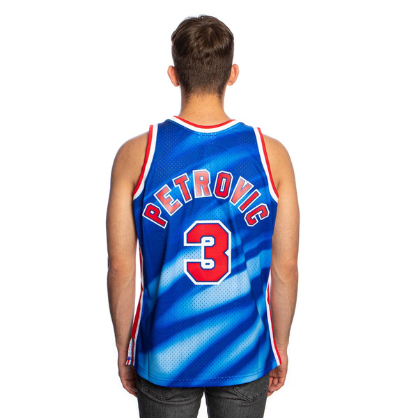 Koszulka Mitchell & Ness New Jersey Nets #3 Drazen Petrovic niebieska Swingman Jersey