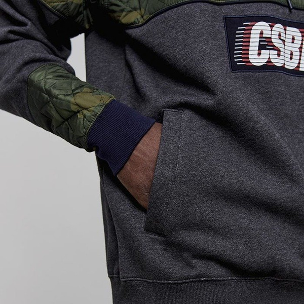 Bluza Cayler & Sons Black Label Blocked Hoody heather grey / woodland