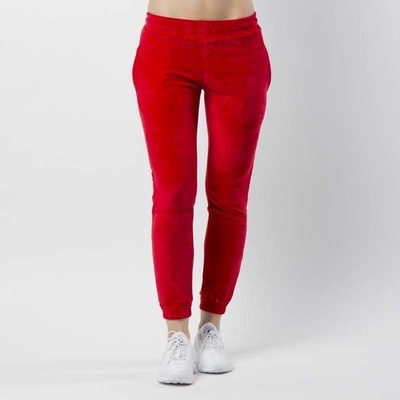 KOKA spodnie dresowe damskie Fake-Tape Velvet Pants red