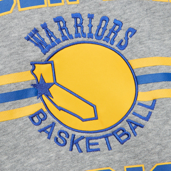 Bluza Mitchell & Ness NBA Allover Crew 4.0 Vintage Logo Golred State Warriors grey heather