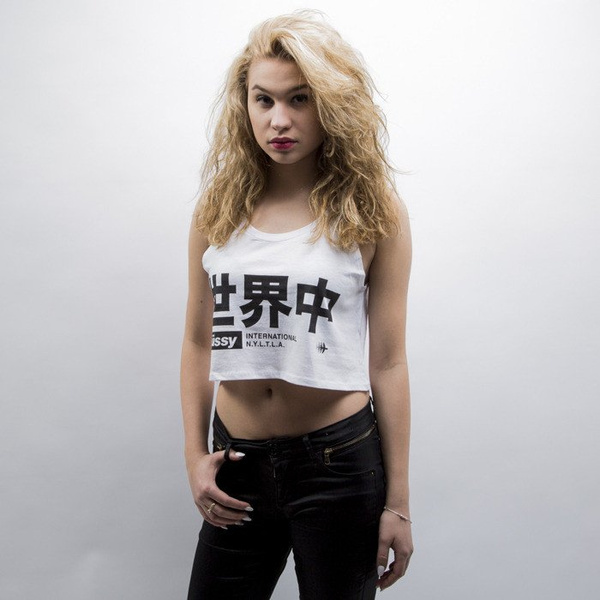 Stussy koszulka tank top Japan International Crop white