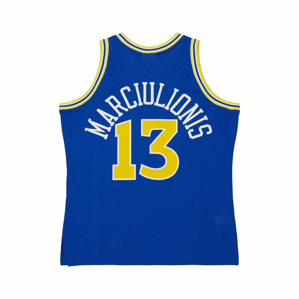 Koszulka Mitchell & Ness Golden State Warriors #13 Sarunas Marciulionis Road Jersey niebieska