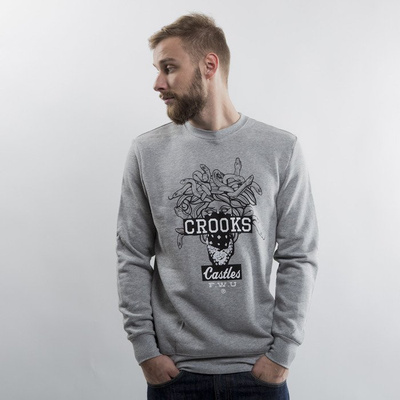 Crooks & Castles bluza crewneck Brigand heather grey