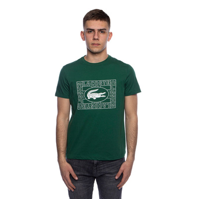 Lacoste Men's Crocodile Print Crew Neck T-shirt green