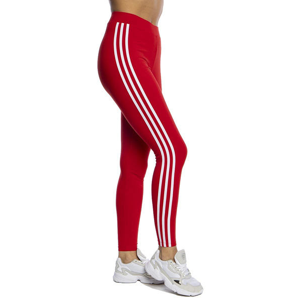 Legginsy Adidas Originals 3 Stripes Tight czerwone