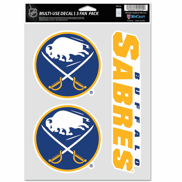 WinCraft NHL Multi Use 3 Fan Pack Decal Buffalo Sabres
