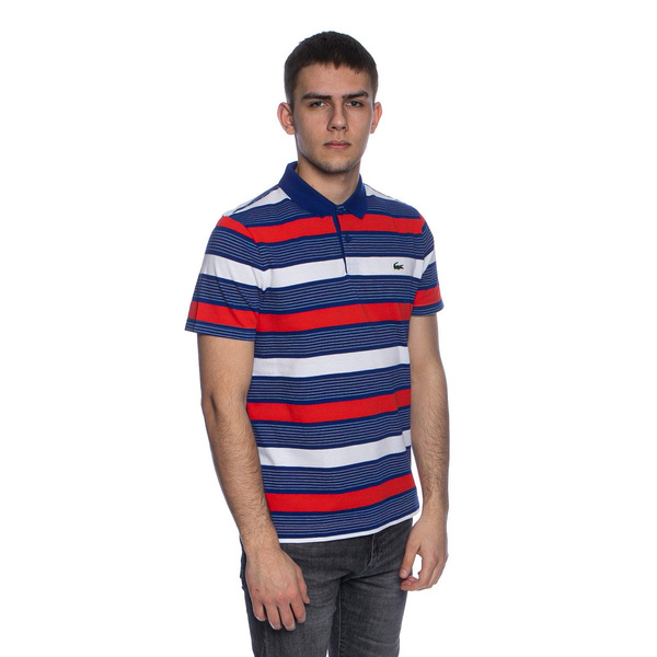 Koszulka Lacoste Men's Sport Striped Ultra Light Cotton niebieska