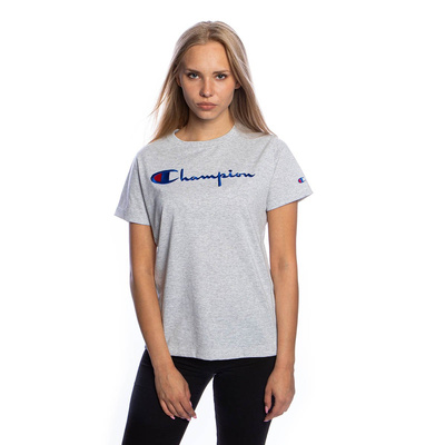 Koszulka damska Champion Script Logo Crew Neck T-Shirt szara