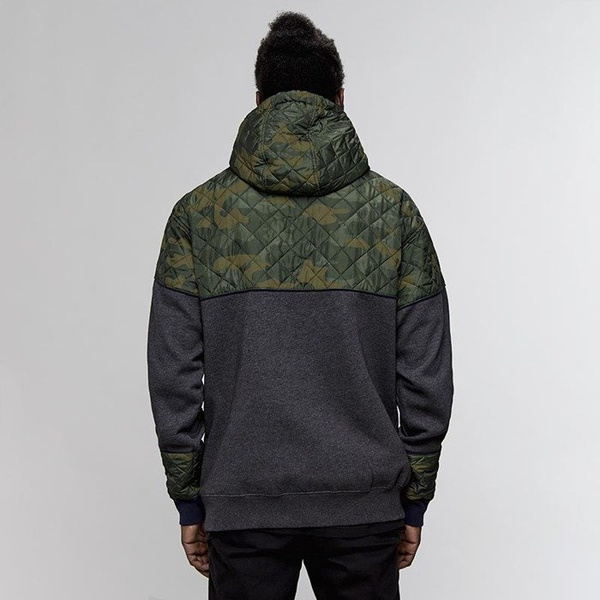 Bluza Cayler & Sons Black Label Blocked Hoody heather grey / woodland