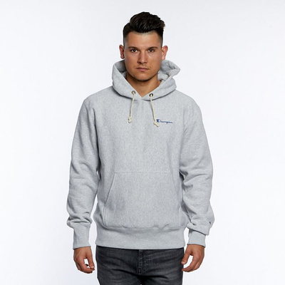 Champion Sweatshirt Small Script Logo Reverse Weave Hoodie grey heather