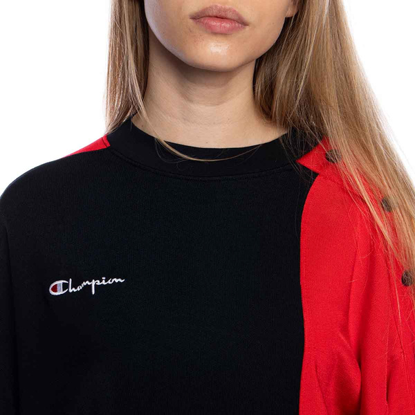 Bluza damska Champion Colour Block Popper Cropped Sweatshirt czarna