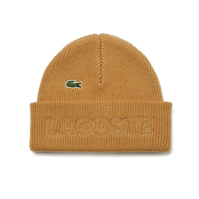 Lacoste Unisex Live Embroidery Wool Blend Beanie sand