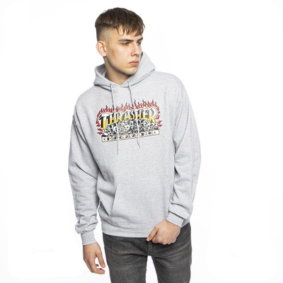 Sweatshirt Thrasher Krak Skulls Hood heather grey