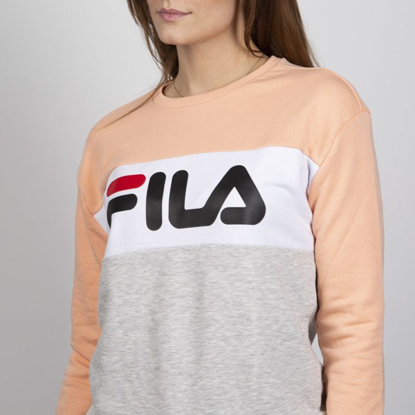 Bluza Damska Fila Leah Crew Sweat Women light grey-melange bros-salmon-bright white