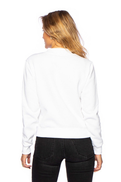 Bluza damska Champion Organic Cotton Blend High Neck Small Script Logo Sweatshirt biała