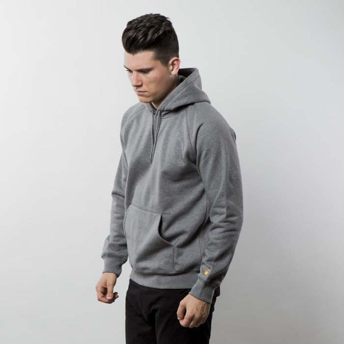 Carhartt WIP Hooded Chase Sweat dark grey heather gold