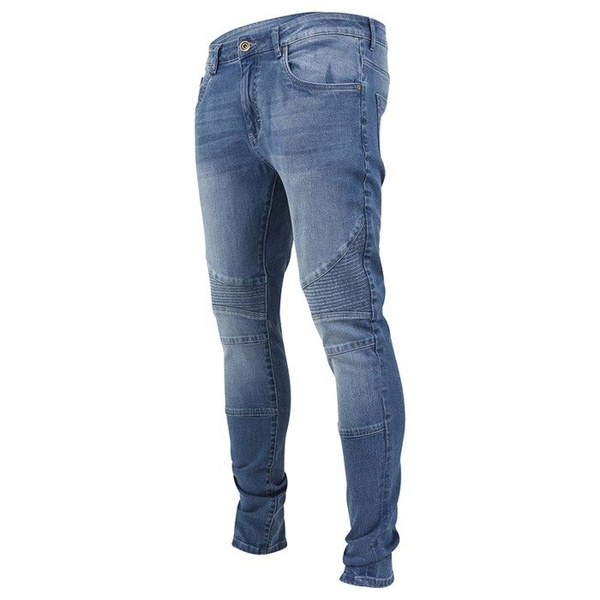 Urban Classics spodnie Slim Fit Biker Jeans blue washed TB1436