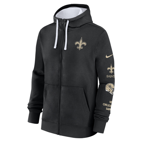 Bluza Nike Men's NFL Nike Cotton Full-Zip Fleece Hoodie New Orlean Saints black/white