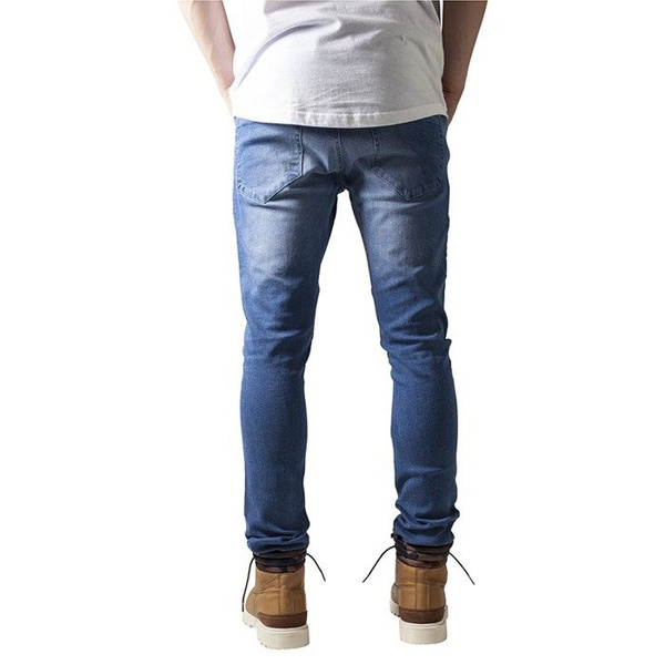 Urban Classics spodnie Slim Fit Biker Jeans blue washed TB1436