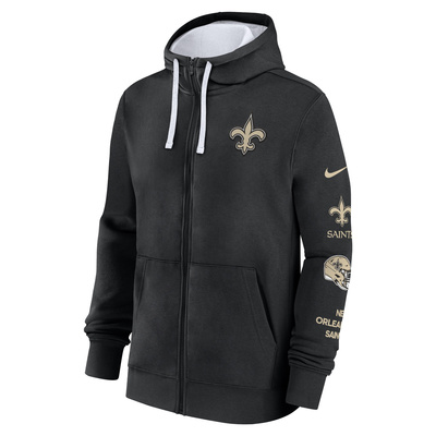 Bluza Nike Men's NFL Nike Cotton Full-Zip Fleece Hoodie New Orlean Saints black/white