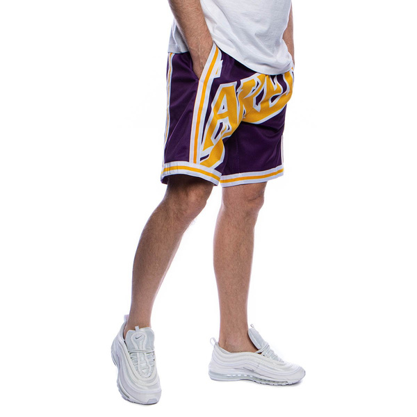 Szorty Mitchell & Ness Los Angeles Lakers fioletowe Big Face Short