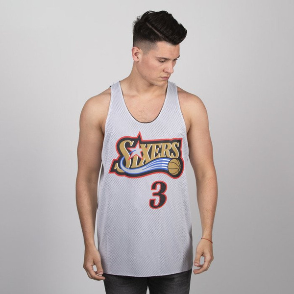 Mitchell & Ness Tank Top Philadelphia 76ers #3 Allen Iverson black / white NBA Reversible Mesh Tank